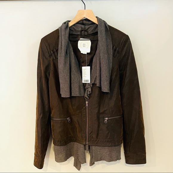 Anthropologie Hei Hei Brown Vegan Leather Jacket - Picture 4 of 13